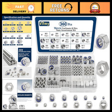 360Pcs Metric Hex Nuts Locknuts Assortment Kit - M3-M12 Stainless Steel Set