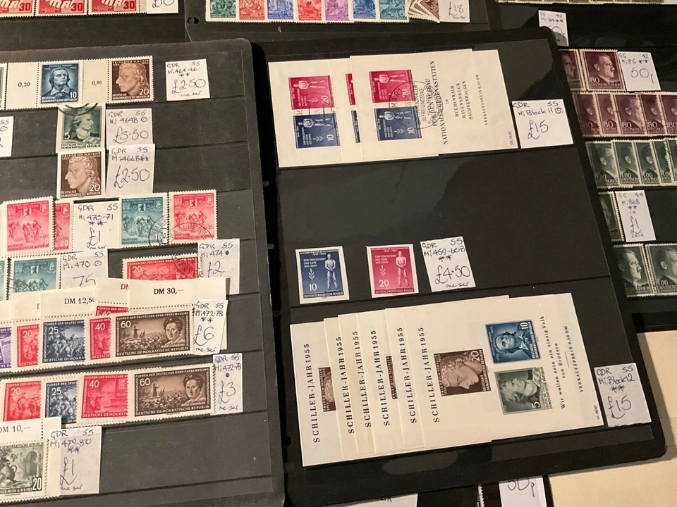 Sello alemán, Reich. Como nuevo y usado muchos juegos múltiples cabezas Hitler 1938-63. N66 Foto 3 de 4