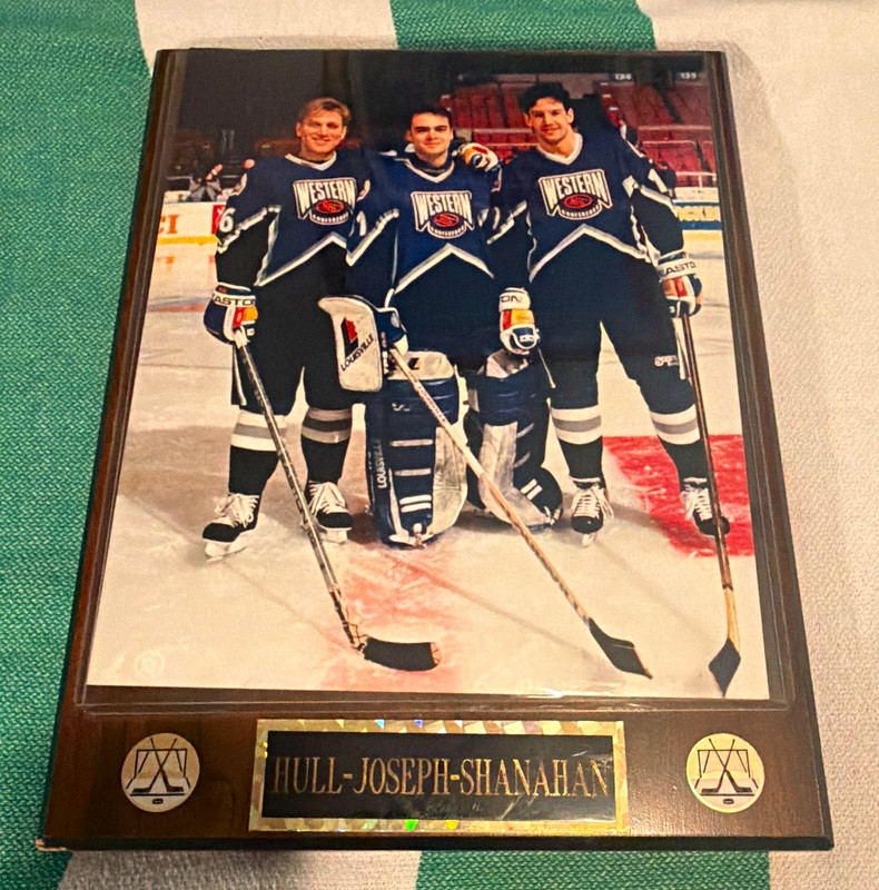 Hockey Photo Plaque "Hull-Joseph-Shanahan" Wood Wall Hanging Vertical