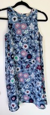LOFT Outlet Women's Blue Floral Sleeveless Shift Dress Lined Size XS