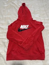 Nike Youth Hoodie Red Pullover Sweatshirt Swoosh Logo Size S Small