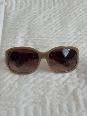 Fossil Cece Women s Sunglasses Beige Frame Brown Gradient Lenses Oversized
