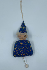 Sigikid Spieluhr Wichtel Mütze blau Mond Sterne Melodie vintage