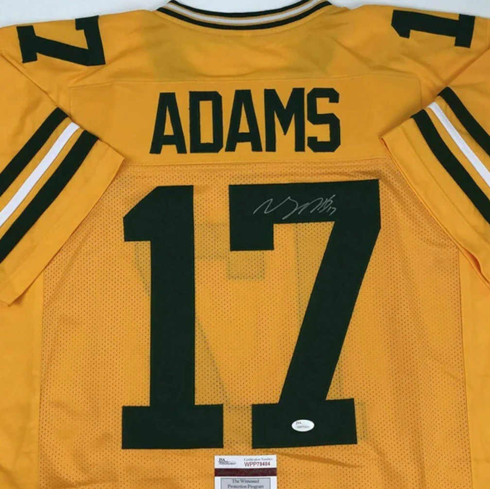 Davante Adams Autographed Signed Green Bay Packers / Green Bay Yellow Football Jersey JSA COA Auto 