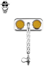 1x ORIGINAL LOWRIDER Rectangle Bike Mirror Double Square Twist Amber Reflectors.