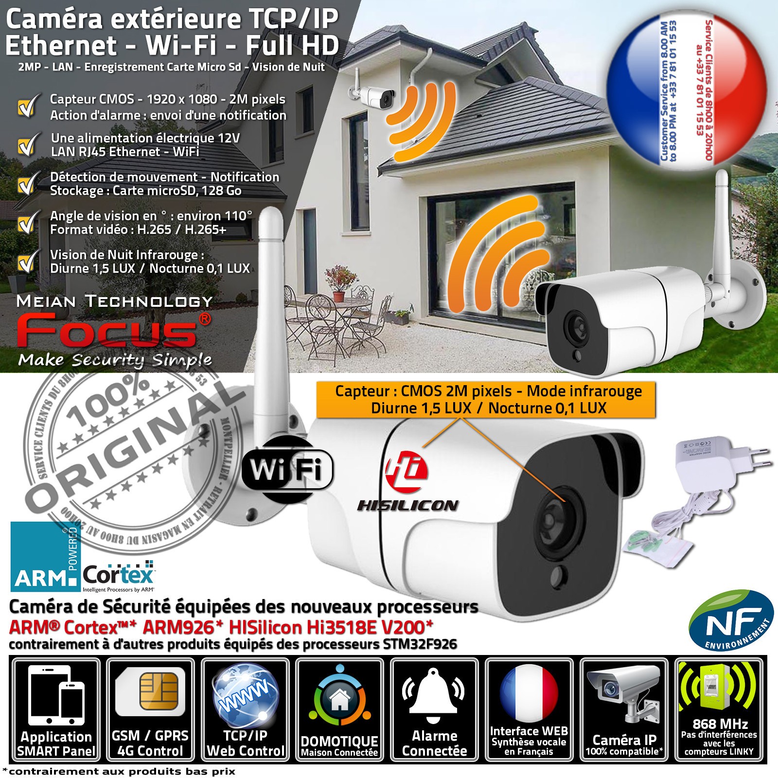 Caméra de surveillance extérieur HA-8404 pour éviter les intrusions de nuit
