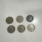 Lot of 6 US Buffalo 5C Nickels 1913-1938 Variety Circulated Uncertified Coins