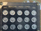 Short Set BU Mercury Dimes 1941-1945