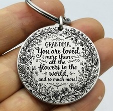 Dear Grandma More Than Flower World Stainless Keychain Reminder Grandson Family