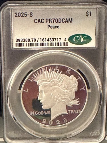 2025 S Silver Morgan & Peace Dollar Reverse Proof $1 CAC PR70 First Delivery