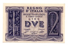 ITALIA - BANCONOTA DA 2 LIRE DEL 1939 IN QFDS