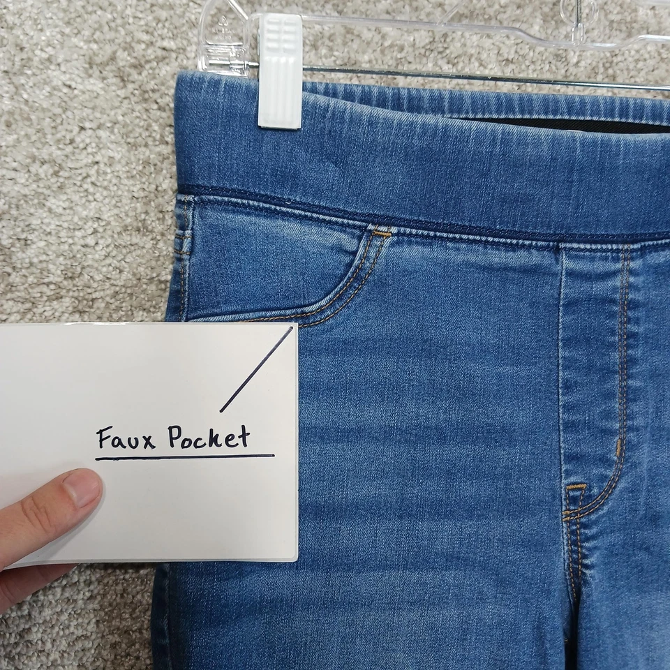 Leggings Rockstar Old Navy para mujer 8 tiro medio súper ajustados bolsillo sintético dobladillo deshilachado Foto 2 de 4