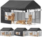 Outdoor Dog Kennel Cover 8'd x 4'w x 6'h Full Coverage 600d Oxford Fabric Windpr