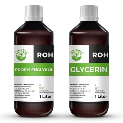 Ultrabio Bundle 1 Liter VG Glycerin Glyzerin 1 Liter PG Propylenglykol Rohstoff
