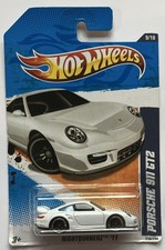 Hot Wheels Porsche 911 GT2 Nightburnerz '11 1:64 Diecast White 2011