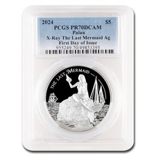 2024 Palau 1 oz Silver X-Ray: The Last Mermaid PR-70 PCGS (FDI)