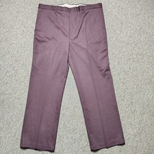 Vintage Haband Men's Dress Pants 42x30 Maroon 100% Polyester USA Made NWT