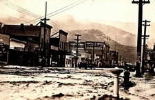 ELY NEVADA Muddy main streetView Northern Hotel 1918c RPPC Photo Postcard COPY