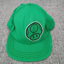 Nintendo Super Mario 1-Up Green Mushroom Snapback Hat Cap Adjustable Gamer