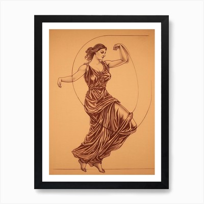 Aphrodite Vintage Drawing 4 Art Pri Framed Wall Art Poster Canvas Print Picture