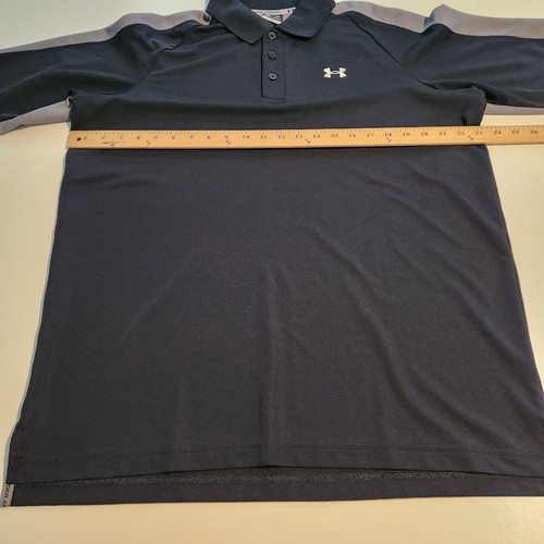 Under Armour Polo Golf Nera con Accenti Grigi Poliestere Uomo Large - Foto 9 di 10