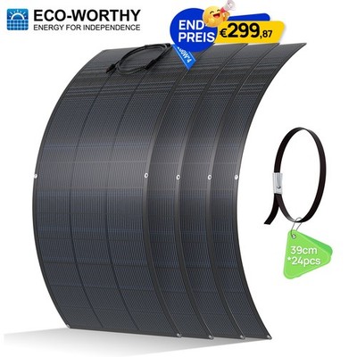 ECO-WORTHY 800W Flexibles Solarmodul Solarpanel für Wohnmobil Balkonkraftwerk