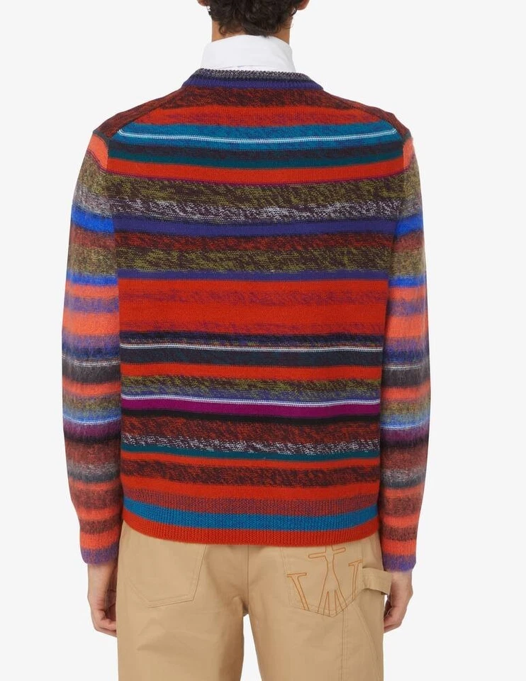 Новый с Ярлыками $275 PS PAUL SMITH Crewneck окрашенный полоски Mohair шерсти джемпер свитер XL - Изображение 2 из 4
