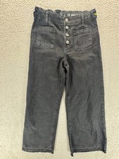 Gap Kids High Waisted Stride Ankle Jeans Black Denim Size 14