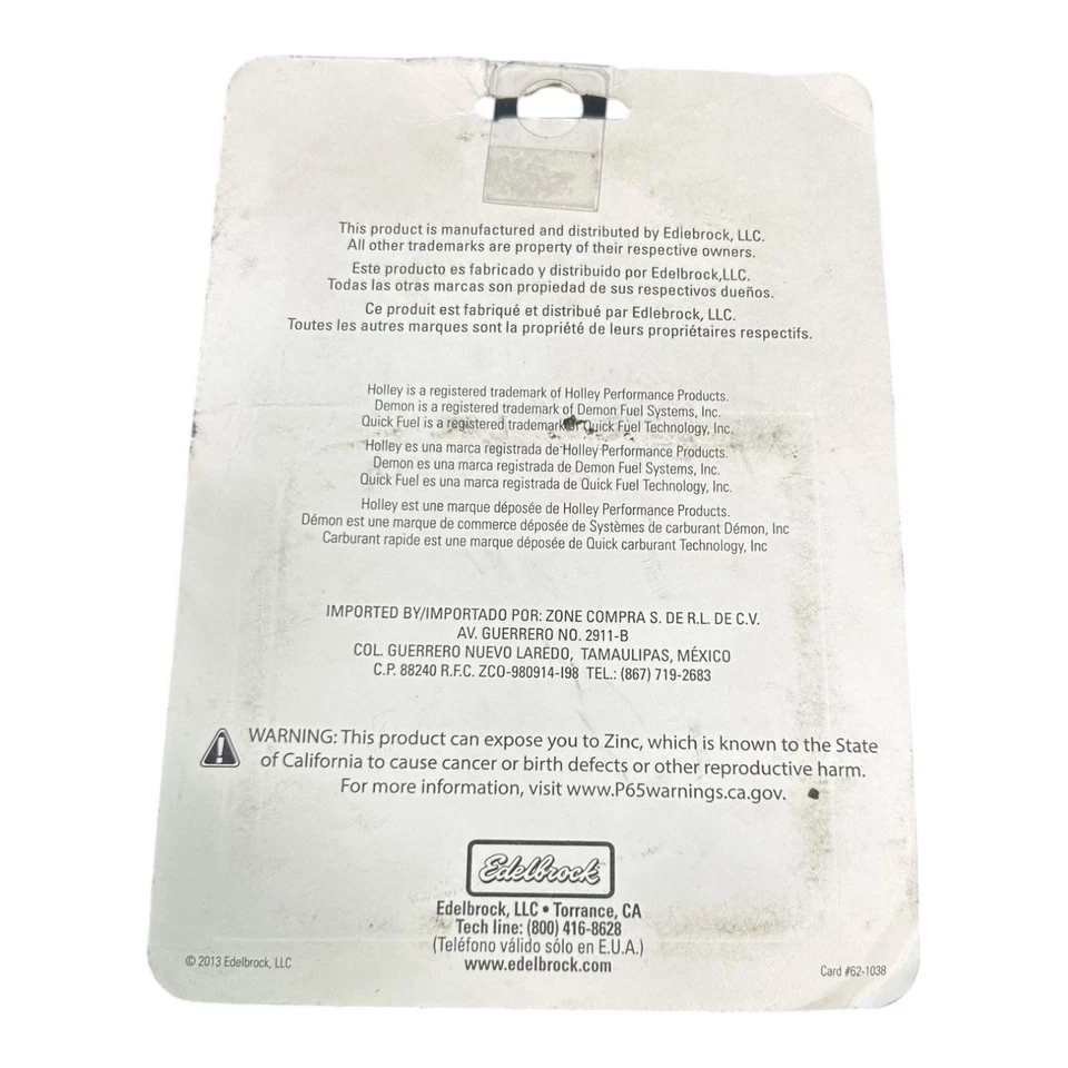 Edelbrock 12412 Holley Demon Quick Fuel Vacuum Secondary Diaphragm 7 Spring Kit Foto 4 de 4
