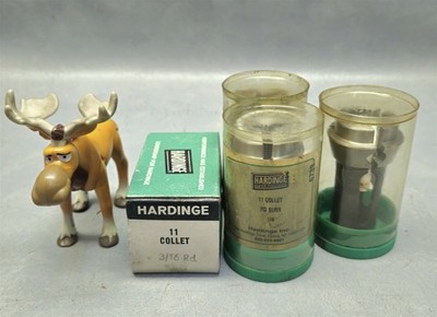 Hardinge 11C Round Collets Smooth & Serrated 3/16'', 1/4'', 11/16'' Lot of 4