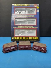 Model Power HO 3996 3 Pack U-29 Metal Ore Cars CN Brown 344010,011,012 in box