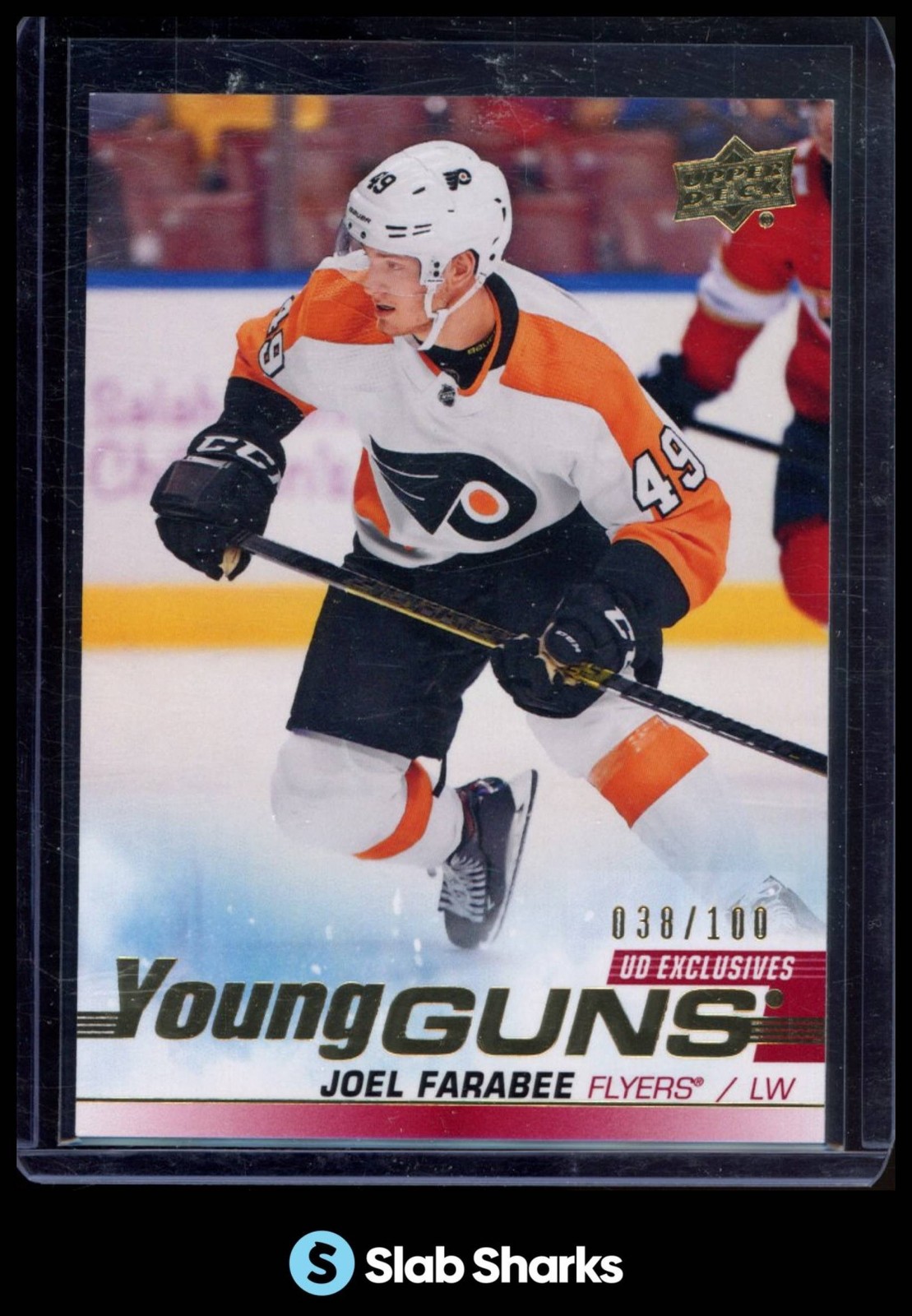 2019 UPPER DECK #491 JOEL FARABEE UD EXCLUSIVES YOUNG GUNS RC ROOKIE /100