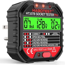 YEREADW Outlet Tester Electrical GFCI Receptacle Detector, HT107B, Black