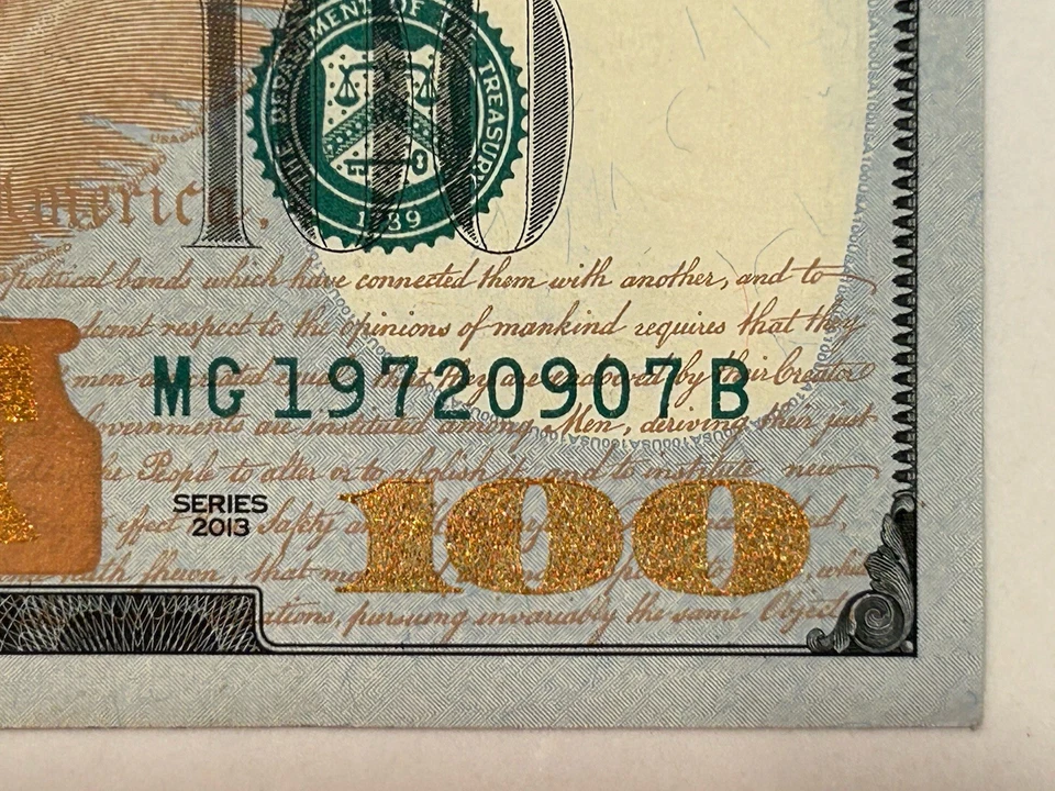 $100 dollar bill w September 7, 1972 or July 9, 1972 (9/7 or 7/9) serial number! - Image 4 of 4
