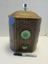 Vintage  MCM Treasure Craft ceramic Cookie Jar Canister 11" tall 1960's