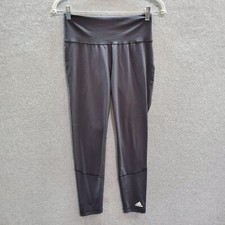 Adidas Women Activewear Pants Medium Black Aeroready Crop High Rise 23" Inseam