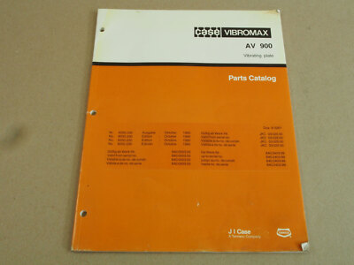 Case Vibromax AV900 Vibrationsplatte Ersatzteilliste 1990 Parts List Pieces rech
