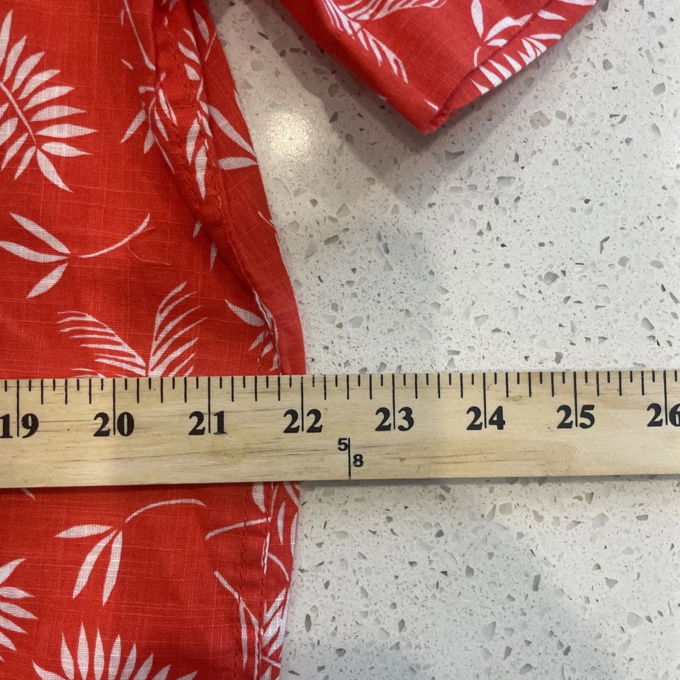 Camisa para hombre Buffalo David Bitton XL con botones naranja hawaiano estampado por todas partes Foto 4 de 4