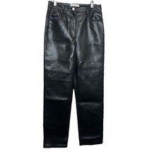Aritzia Wilfred The Melina Pant High Rise Vegan Leather Black Size 8