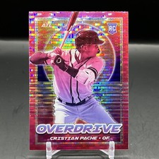 2021 Panini Chronicles Overdrive Base #11 Cristian Pache RC Braves PINK PULSAR