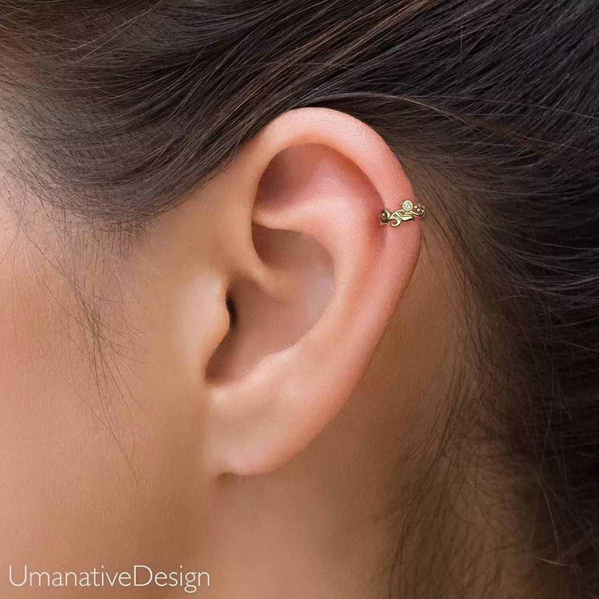 Hoop cartilage earrings shop with diamonds