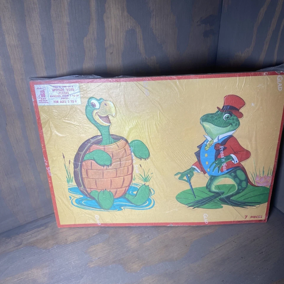 De colección 1958 MB Milton Bradley Hound perro, tortuga, rana rompecabezas prueba de aptitud Foto 2 de 4
