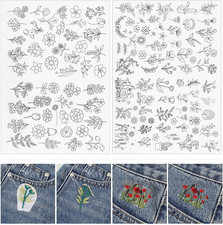 122 Pcs Water Soluble Stabilizer for Flower Pattern Stick and Stitch Embroidery