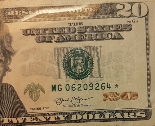 $20 bill !!! star note ๐ 2013 ( MG06209264) ๐จ๐ฅ๐จ๐ฅ๐จ