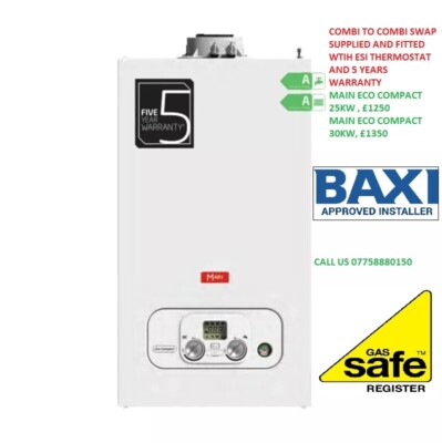 Baxi Combi Compact Boiler Main Eco 30 Boiler Main Combi 25 Eco