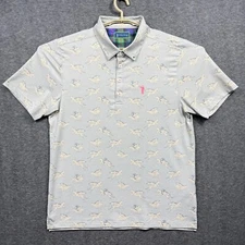 William Murray Polo Shirt Mens Medium Gray Here Kitty Kitty Golf Performance M