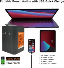 1800A-26800mah Portable Power Station Generator Emergency Power Supply Camping