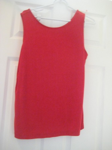Débardeur (tank Top) Femme Tricoté Laurie B. Rouge - Taille S - Col Carré, Sans Manches - Neuf Sans étiquettes (NWOT) - États-Unis