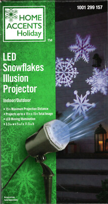 HOME ACCENTS HOLIDAY 1001 299 157 LED SNOWFLAKES ILLUSION PROJECTOR - NEW!
