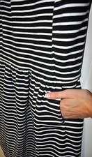 NEW J.Crew Size S Black & White Striped Dress Sleeveless Above Knee Cotton Blend
